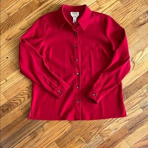 Talbots Fuchsia Button-Front Blouse